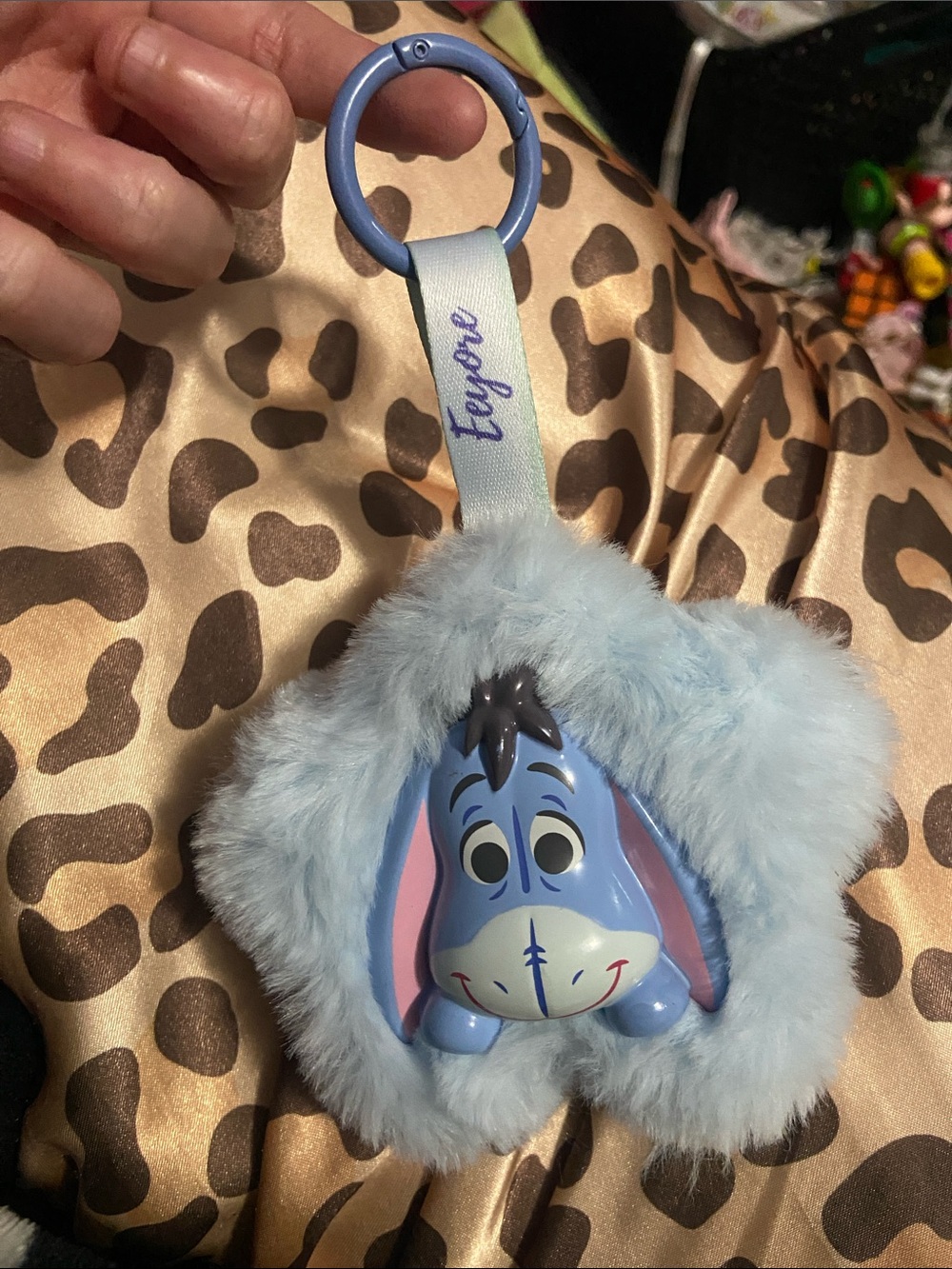 blue eeyore star plush keychain